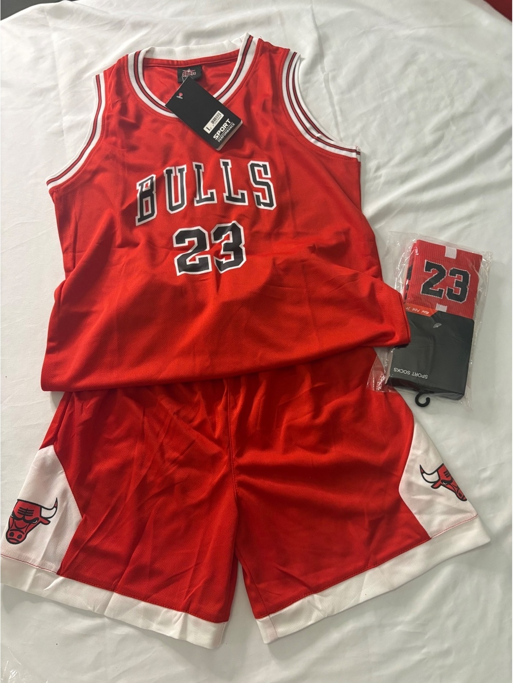 Chicago Bulls Jordan 23 red kids basketball set
